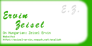 ervin zeisel business card